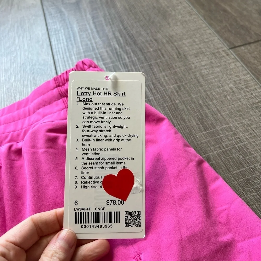 Lululemon Hotty Hot High-Rise Skirt *Long in Sonic Pink Size 6